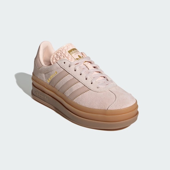 adidas Gazelle Bold Platform Sneakers — Pale Pink with Triple Stack Gum Sole - Picture 2 of 5